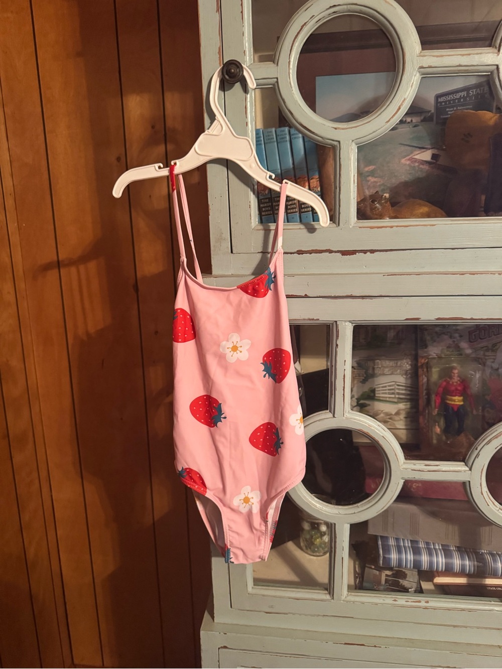Kids Pink Strawberry One-Piece Swimsuit Girls Size Large 10 C6
